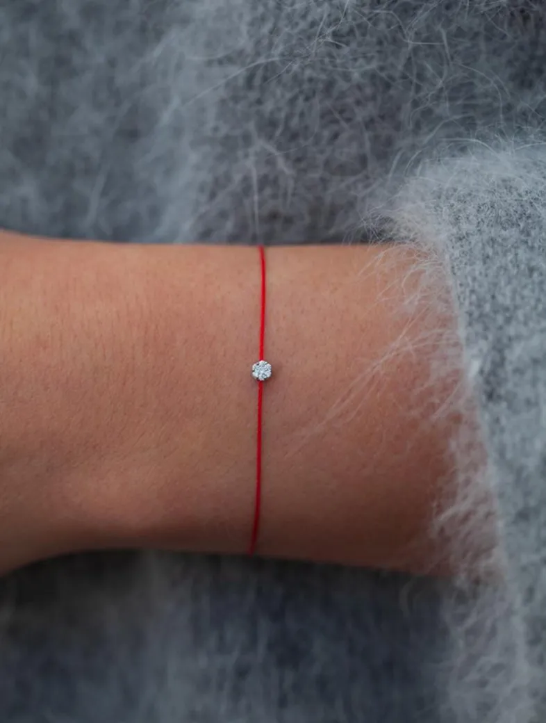 Illusion 18K Rose Gold String Bracelet With Diamonds