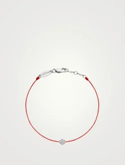 Illusion 18K White Gold String Bracelet With Diamonds