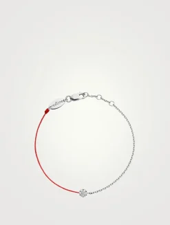 Illusion 18K White Gold String Chain Bracelet With Diamonds