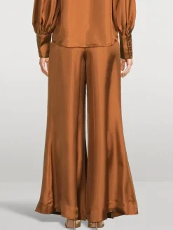 Illustration Wide-Leg Silk Trousers