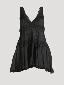 In This Groove Lace-Trimmed Slip Dress