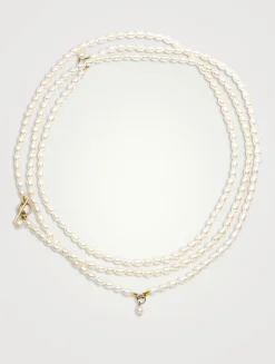40-Inch 14K Gold Keshi Pearl Wrap Necklace