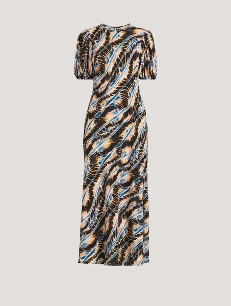 Ines Printed Silk Midi Dress