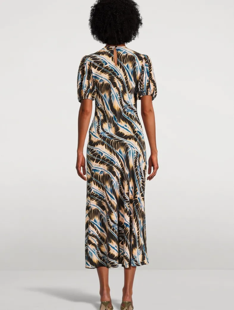 Ines Printed Silk Midi Dress