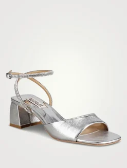 Infinity II Crystal Metallic Leather Sandals