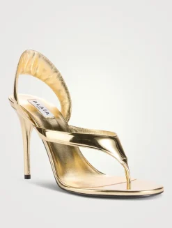 Infradito Metallic Leather Slingback Sandals