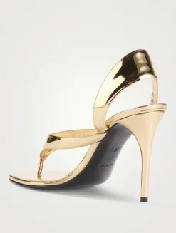 Infradito Metallic Leather Slingback Sandals