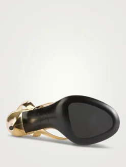 Infradito Metallic Leather Slingback Sandals