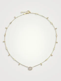 Interlocking G 18K Gold Diamond Necklace