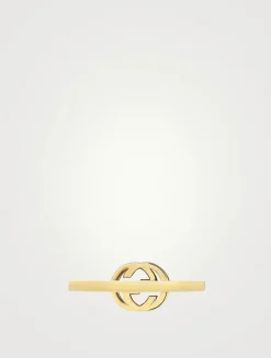 Interlocking G 18K Gold Diamond Ring
