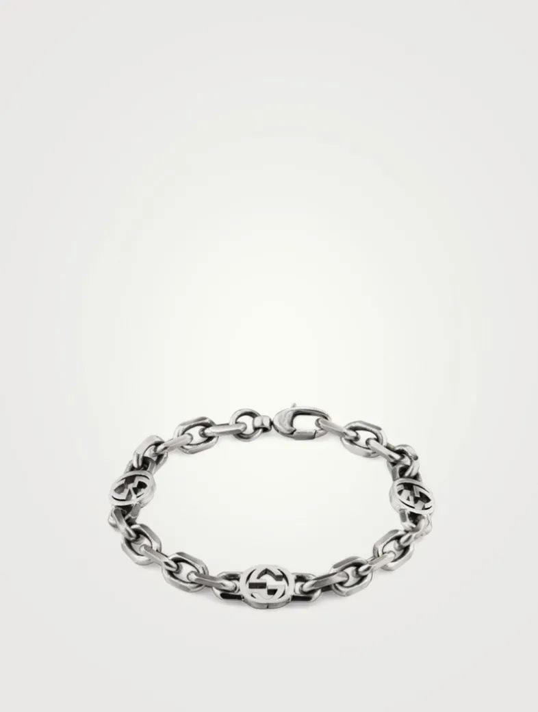 Interlocking G Silver Chain Bracelet