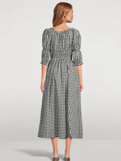 Ischia Midi Dress In Gingham Print