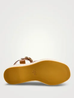 Isla Leather Espadrille Wedge Sandals