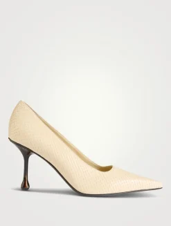 Ixia Snakeskin-Embossed Leather Pumps