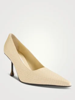 Ixia Snakeskin-Embossed Leather Pumps
