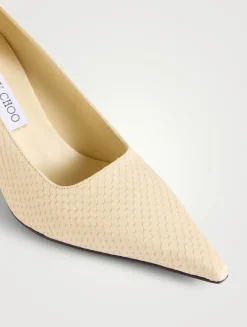 Ixia Snakeskin-Embossed Leather Pumps