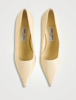 Ixia Snakeskin-Embossed Leather Pumps