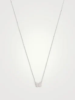 Jac+Jo Amanda Silver Butterfly Necklace With Sapphire