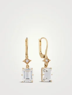 Jac+Jo Aurora 14K Gold Rectangle Drop Earrings With Topaz