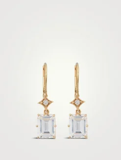 Jac+Jo Aurora 14K Gold Rectangle Drop Earrings With Topaz