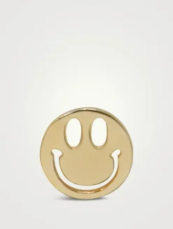 Jac+Jo Icon 14K Gold Happy Face Stud Earring