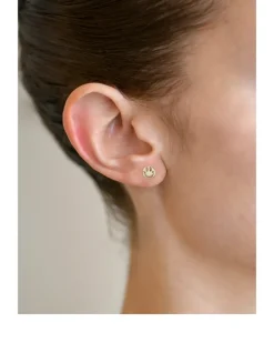 Jac+Jo Icon 14K Gold Happy Face Stud Earring