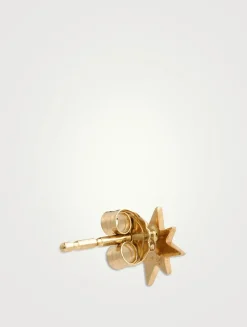 Jac+Jo 14K Gold Icon Starburst Stud Earring With Diamond