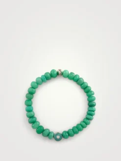 Jac+Jo Soul Silver And Chrysoprase Rondelle Beaded Bracelet