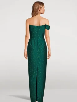 Jackson Asymmetric Jacquard Gown