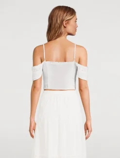 Jenae Off-The-Shoulder Embroidered Lace Blouse