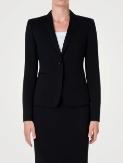 Jersey And Faux Leather Blazer