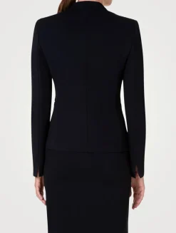 Jersey And Faux Leather Blazer