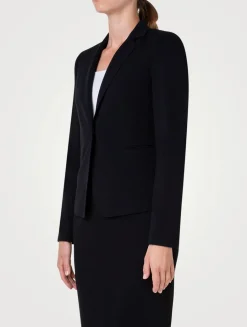 Jersey And Faux Leather Blazer