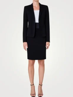 Jersey And Faux Leather Blazer