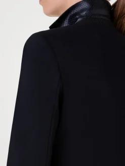 Jersey And Faux Leather Blazer