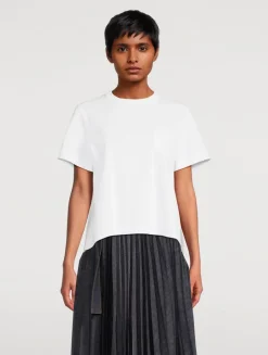 Jersey T-Shirt With Pleated Back