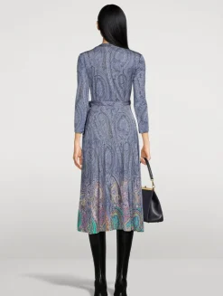 Jersey Wrap Dress In Paisley Print