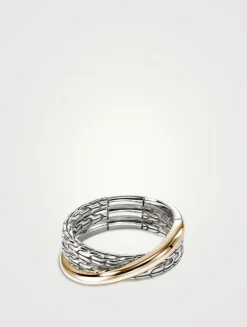 JH Essential 14K Gold And Sterling Silver Crossover Ring