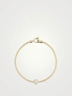 JH Essential 14K Gold Bracelet With Pavé Diamonds