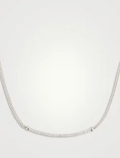 JH Essential Sterling Silver Necklace With Pavé Diamonds