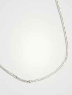 JH Essential Sterling Silver Necklace With Pavé Diamonds