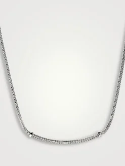 JH Essential Sterling Silver Necklace With Pavé Diamonds
