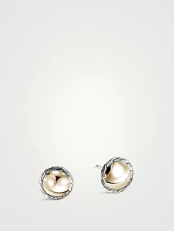 JH Essentials 14K Gold And Silver 10mm Stud Earrings