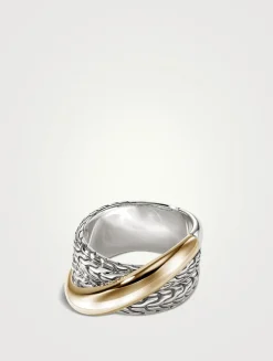 JH Essentials 14K Gold And Silver Crossover Ring