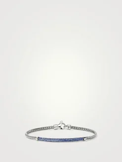 JH Essentials Silver 2.5mm Bracelet With Blue Sapphire