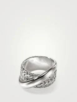 JH Essentials Silver 12.5mm Crossover Ring