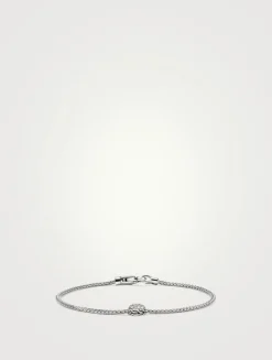 JH Essentials Sterling Silver Bracelet With Pavé Diamonds