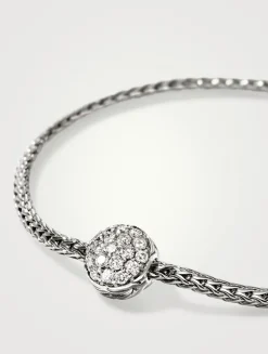 JH Essentials Sterling Silver Bracelet With Pavé Diamonds
