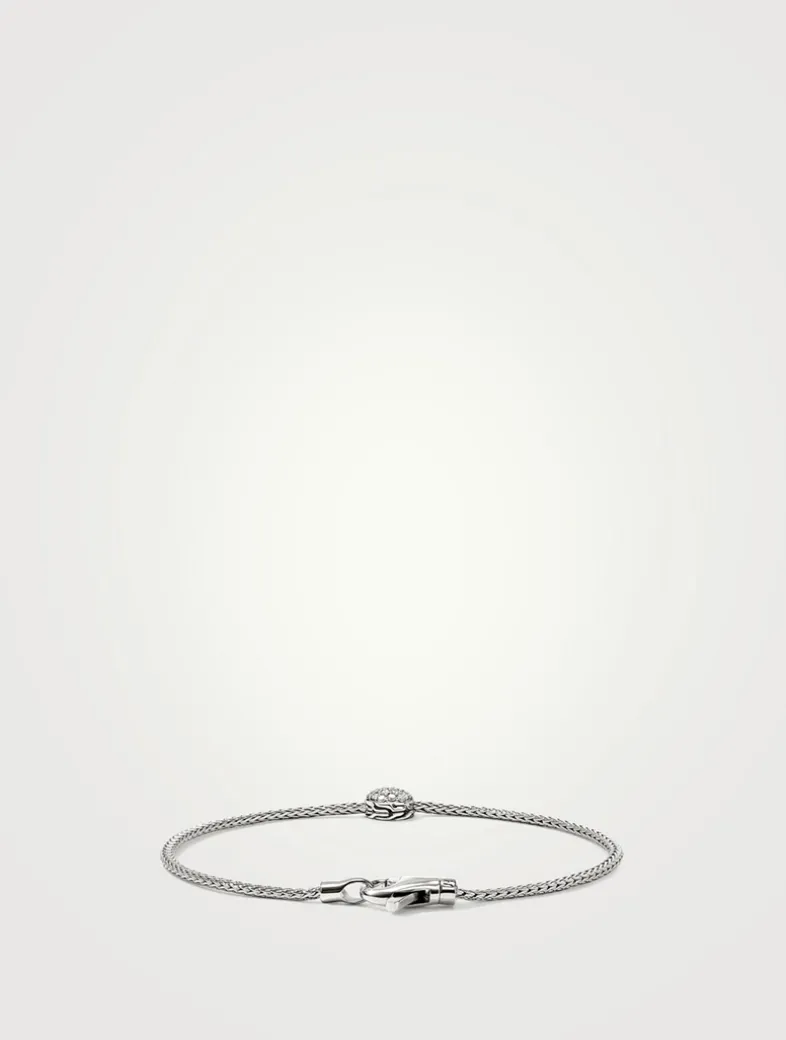 JH Essentials Sterling Silver Bracelet With Pavé Diamonds
