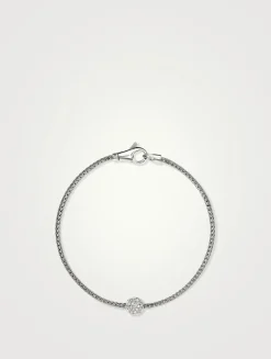 JH Essentials Sterling Silver Bracelet With Pavé Diamonds